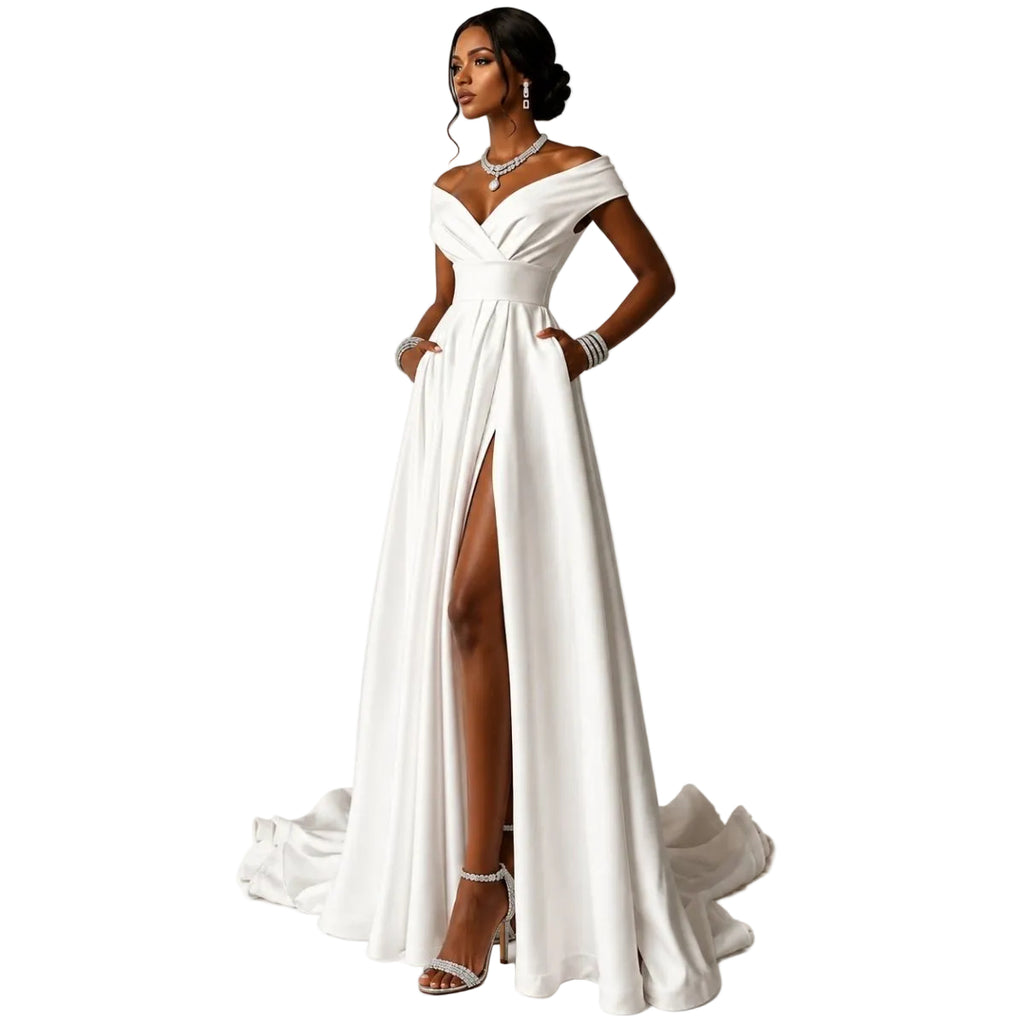 The Roxanne™ Elegant V-Neck Ruffle Hem Midi Gown - Trusted Best Sellers™. All Rights Reserved. Trusted Best Sellers LLC.